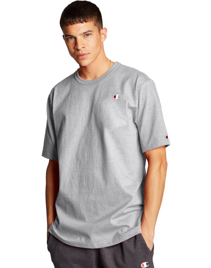 Champion Heritage C Logo Grey T-Shirt Mens - South Africa JDXKHI183